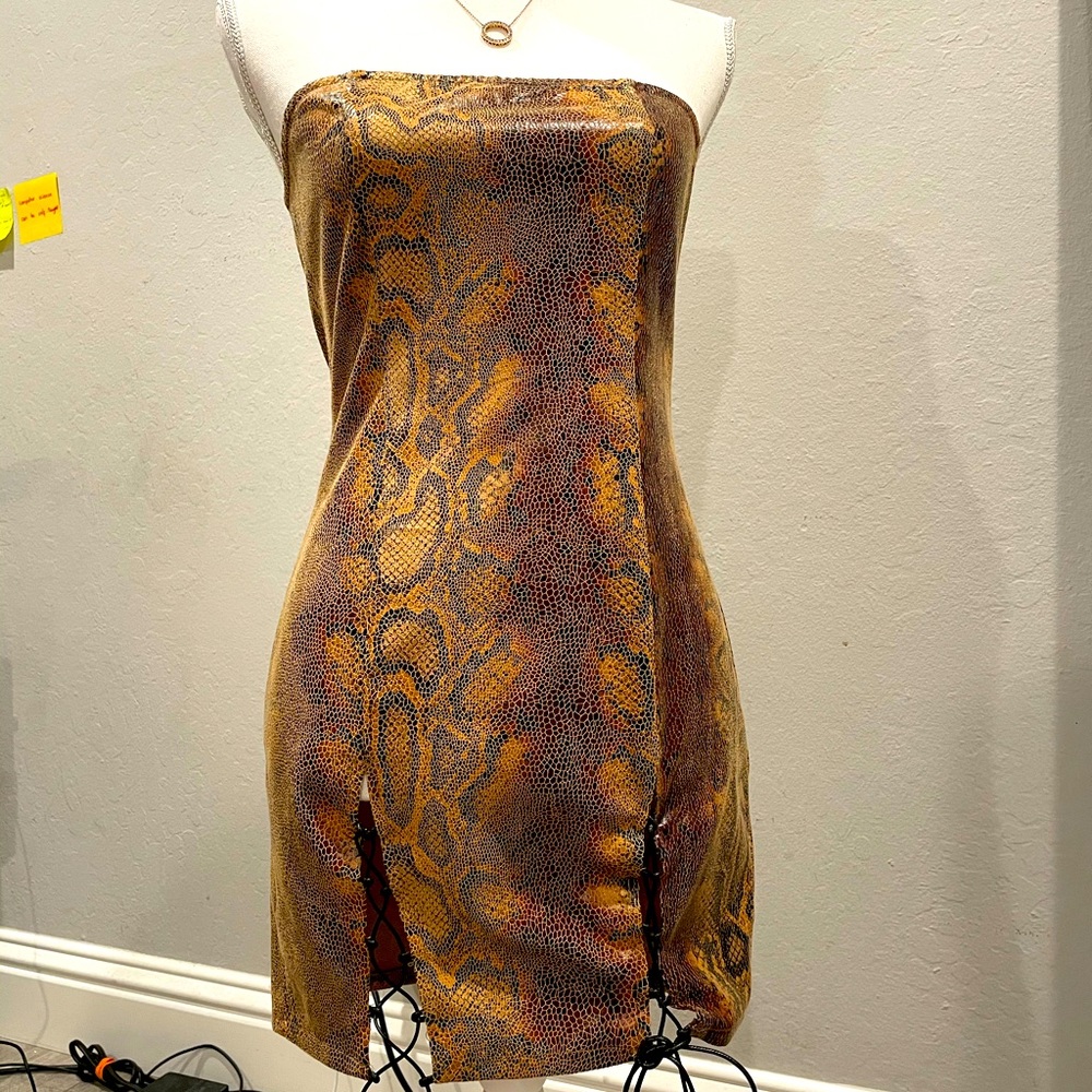 Meshki Snake Print Bodycon Dress